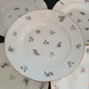 6 antique deep plates in porcelain