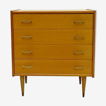 Vintage chest of drawers light wood years 1970
