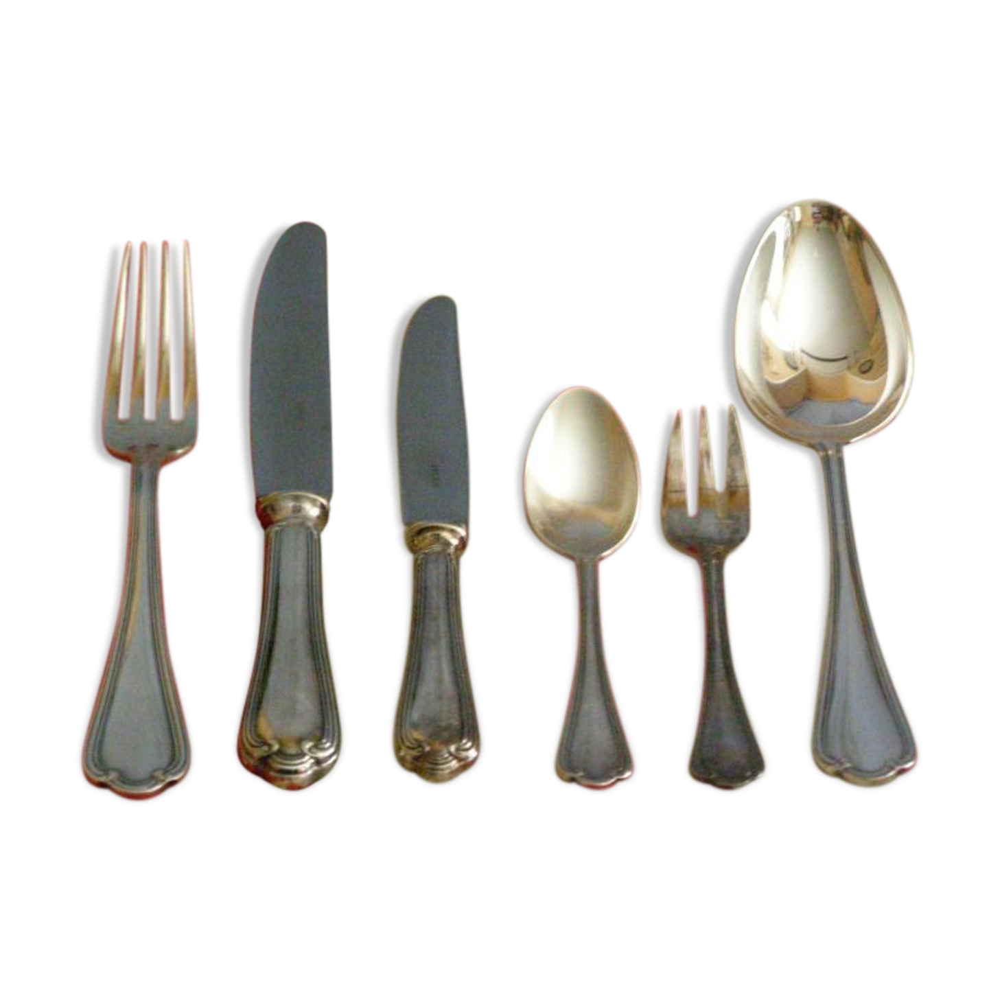 Service De 3 Couverts En Métal Argenté - Poinçon Ercuis 18 - Cuillère Et Fourchette