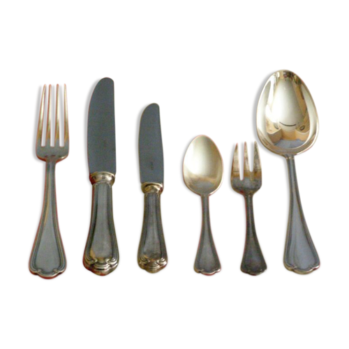"Ercuis" 90-piece cutlery set in silver metal | Selency