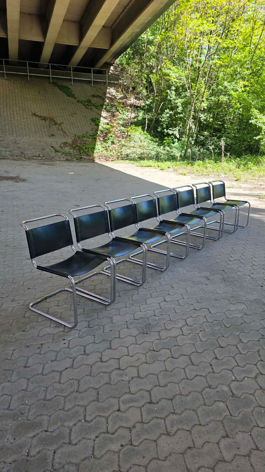 Set of 8 Cantilever chairs "S33" - Mart Stam, Bauhaus