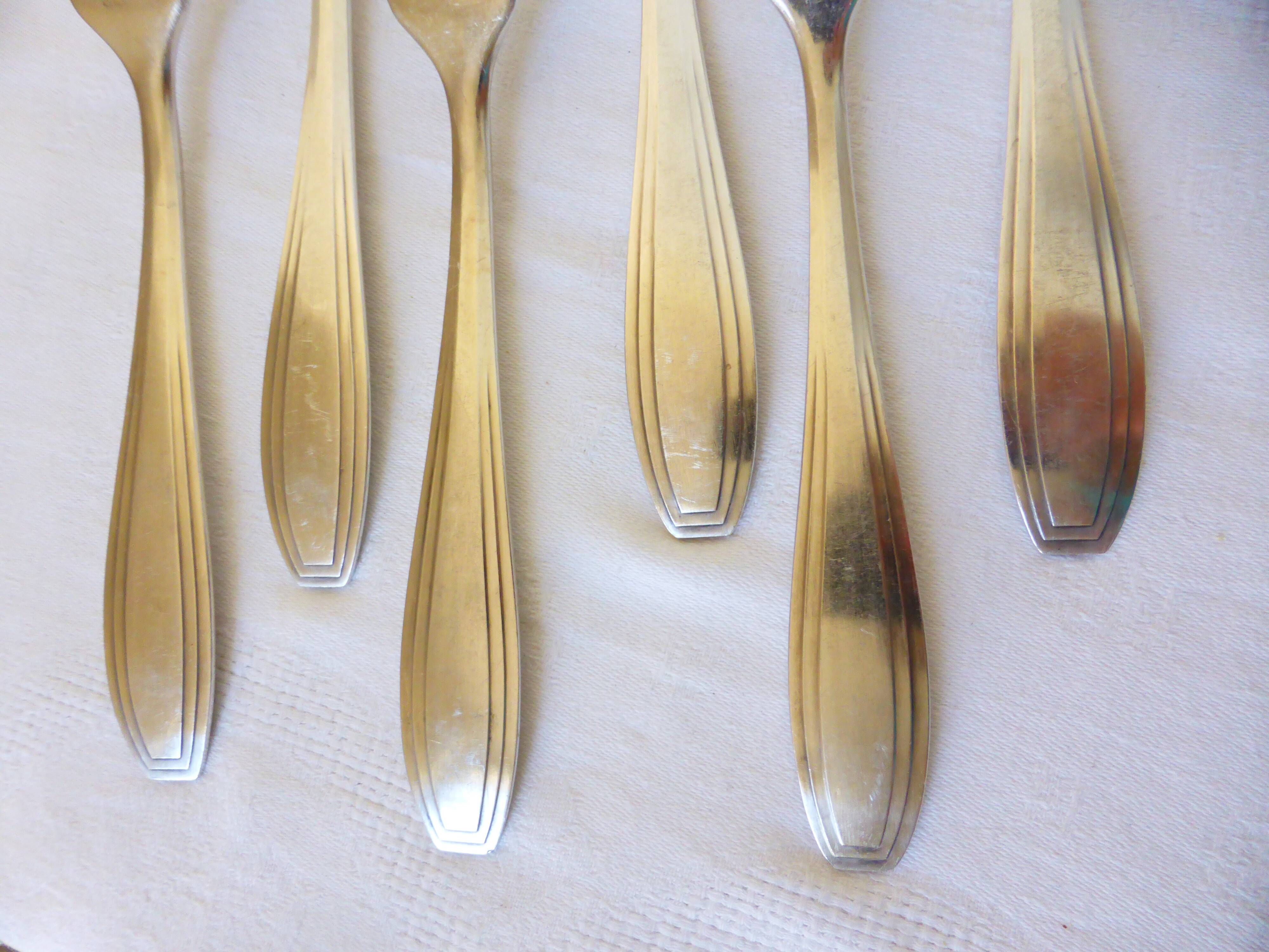 6 Apollo silver-plated metal forks, hallmarked 2106245