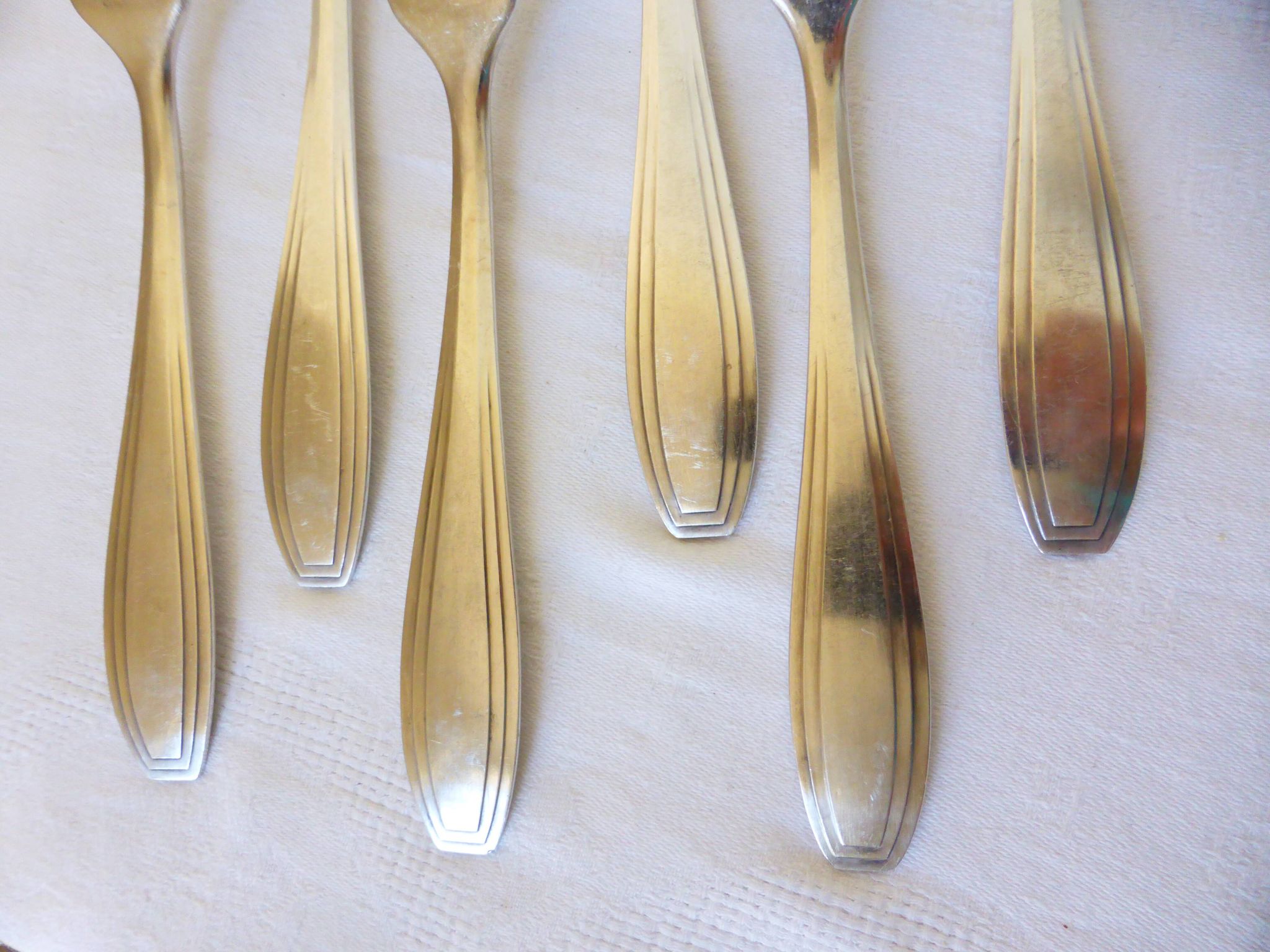 6 fourchettes Apollo en métal argenté poinçonnées 2106245