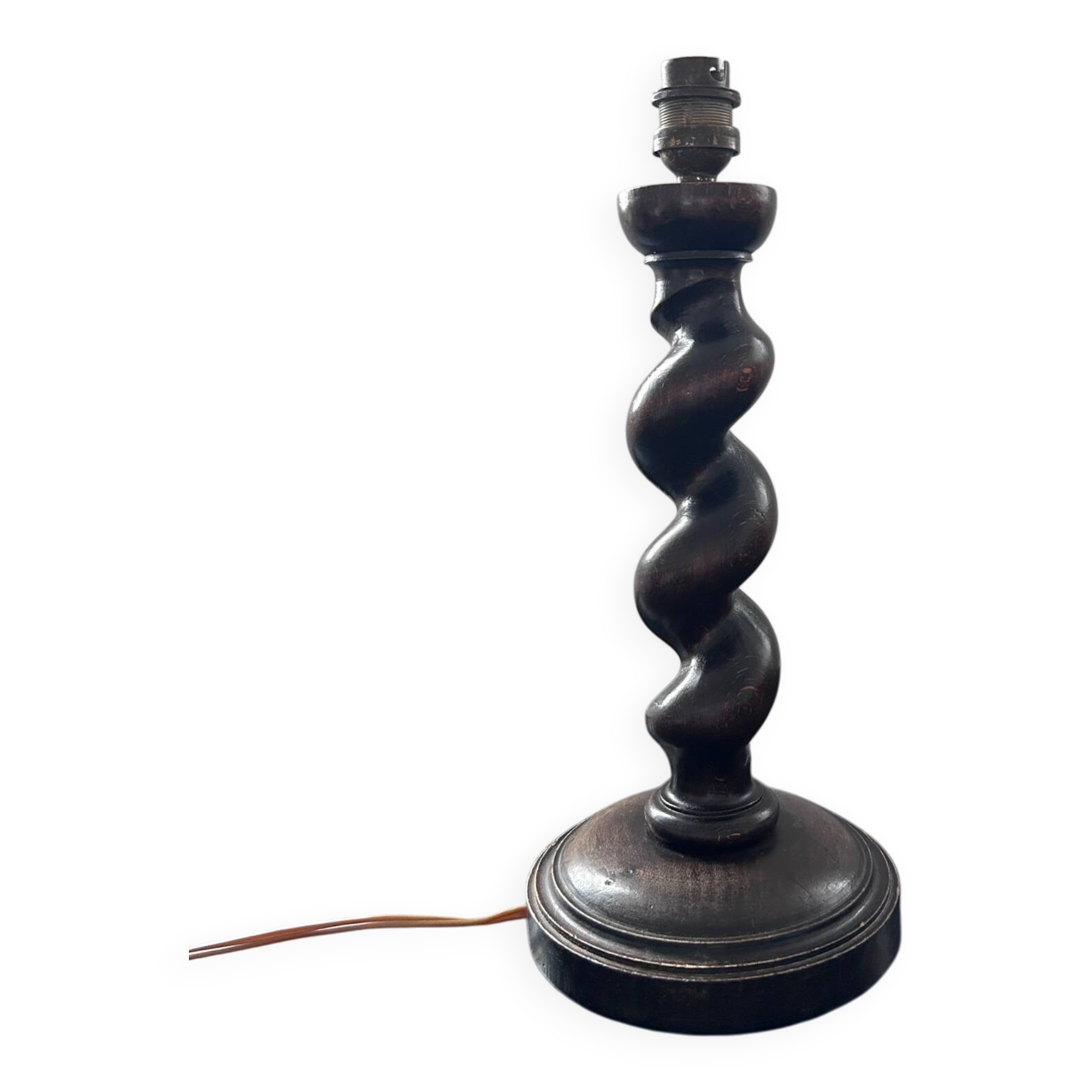 Turned wooden lamp base