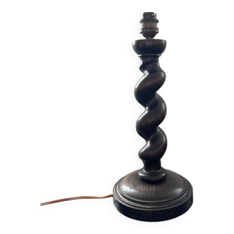 Turned wooden lamp base
