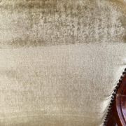 Fauteuil impérial en chêne et velours beige du 19ème siècle