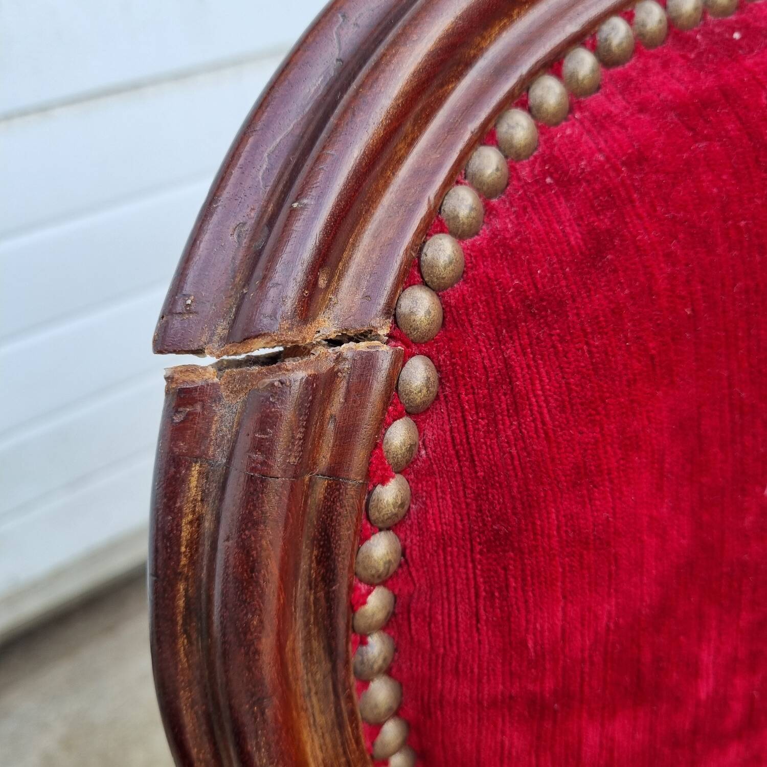 Louis XX chairs, walnut & red velvet