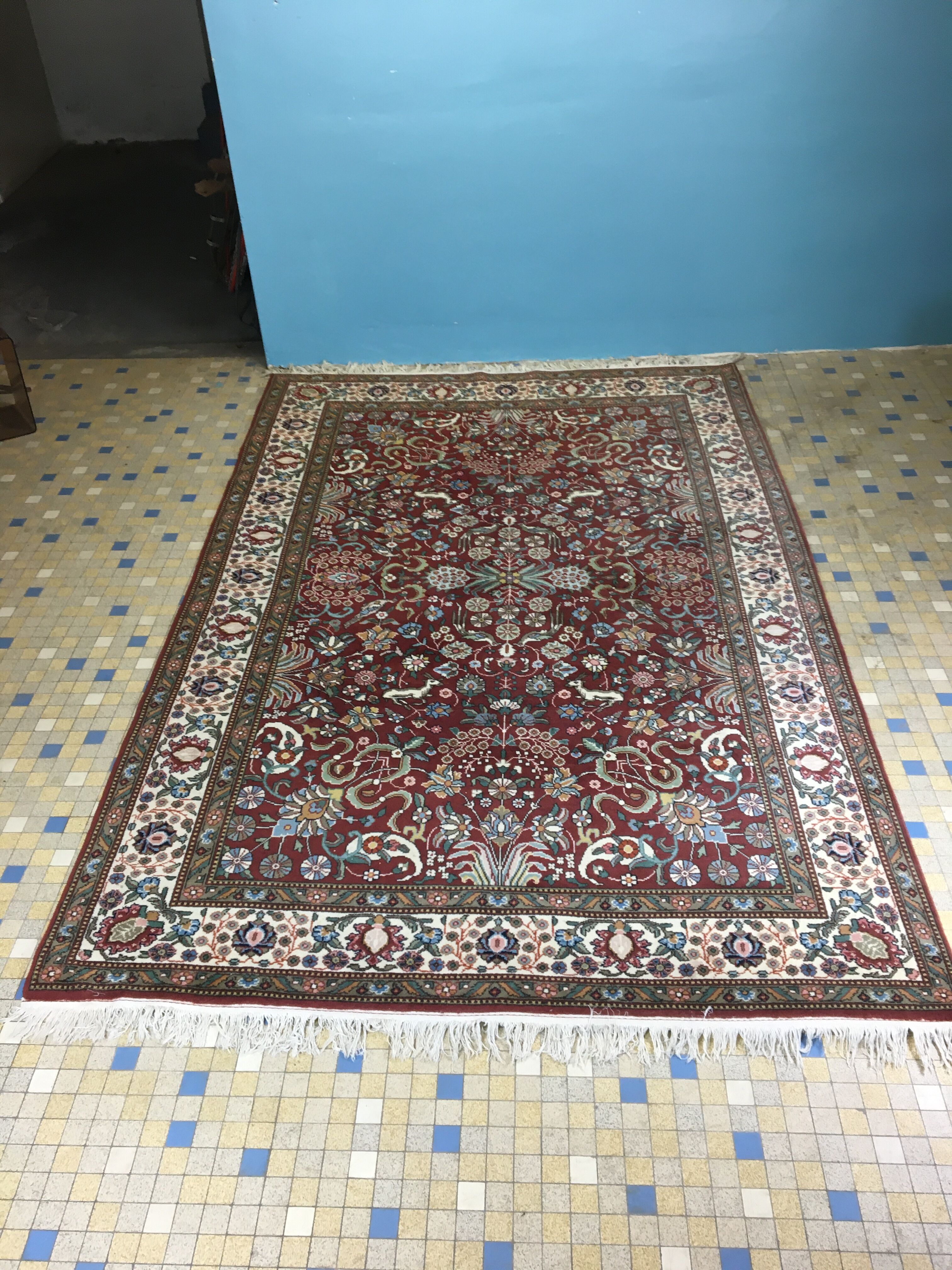 Handmade Heriz Pure Wool Persian Carpet 306x201
