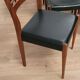 6 Vintage Scandinavian Chairs Teak and Faux Leather 1960 Denmark