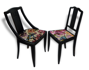 2 chaises style années 30 retapissées