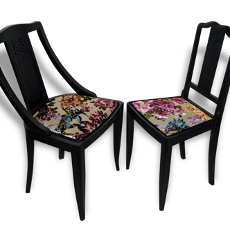 2 chairs style 30s retapissees