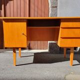 Vintage light oak desk from the 70s