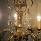 Bronze chandelier and faceted crystal stamps