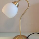Bedside lamp in brass and opaline white vintage 70s