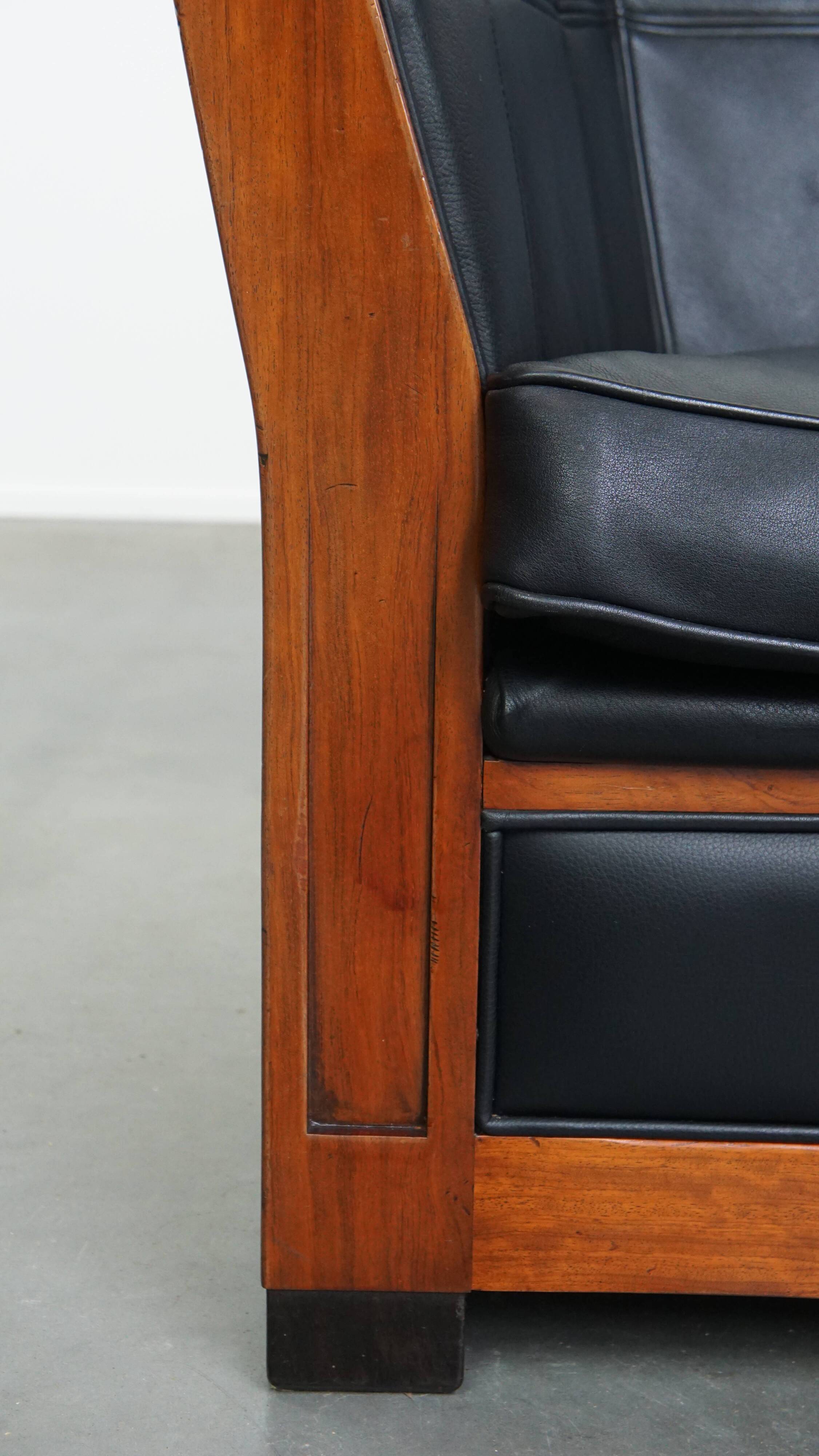 Art Deco 2.5-Seater Leather Sofa