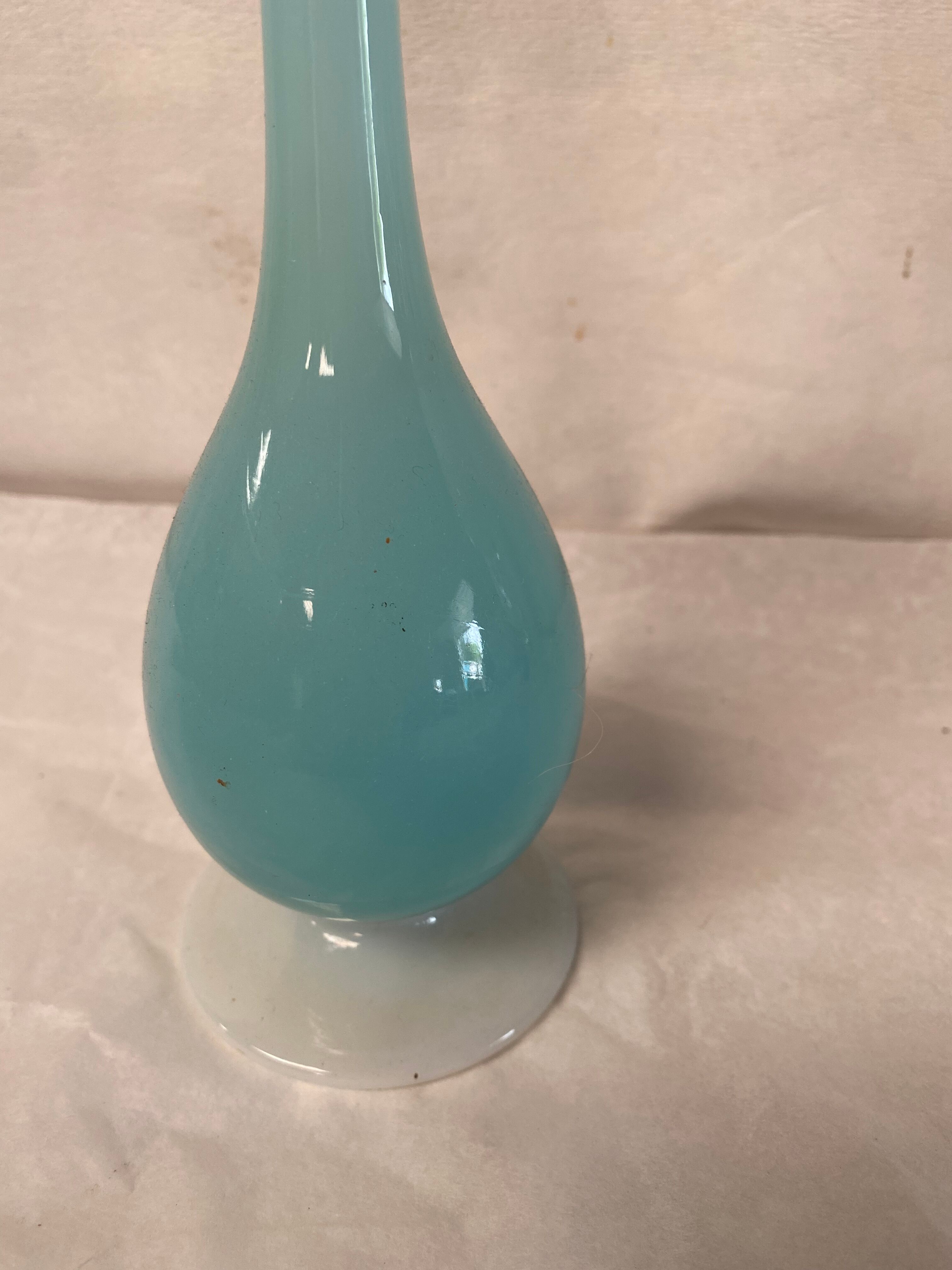Blue opaline glass vase