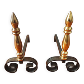 Paire de chenets vintage