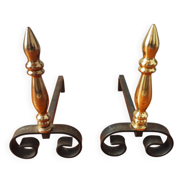 Paire de chenets vintage