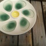 Set of 4 plates with oysters yellow and green salins décor
