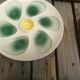 Set of 4 plates with oysters yellow and green salins décor