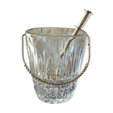Glass ice bucket and tongs
