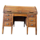 Vintage American wooden desk / desk with roll-up door