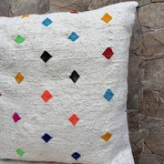 Handmade Berber wool Kilim cushion: Moroccan floor cushion
