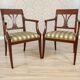 Set of Armchairs in Classicizing Forms in Striped Upholstery, 1990s