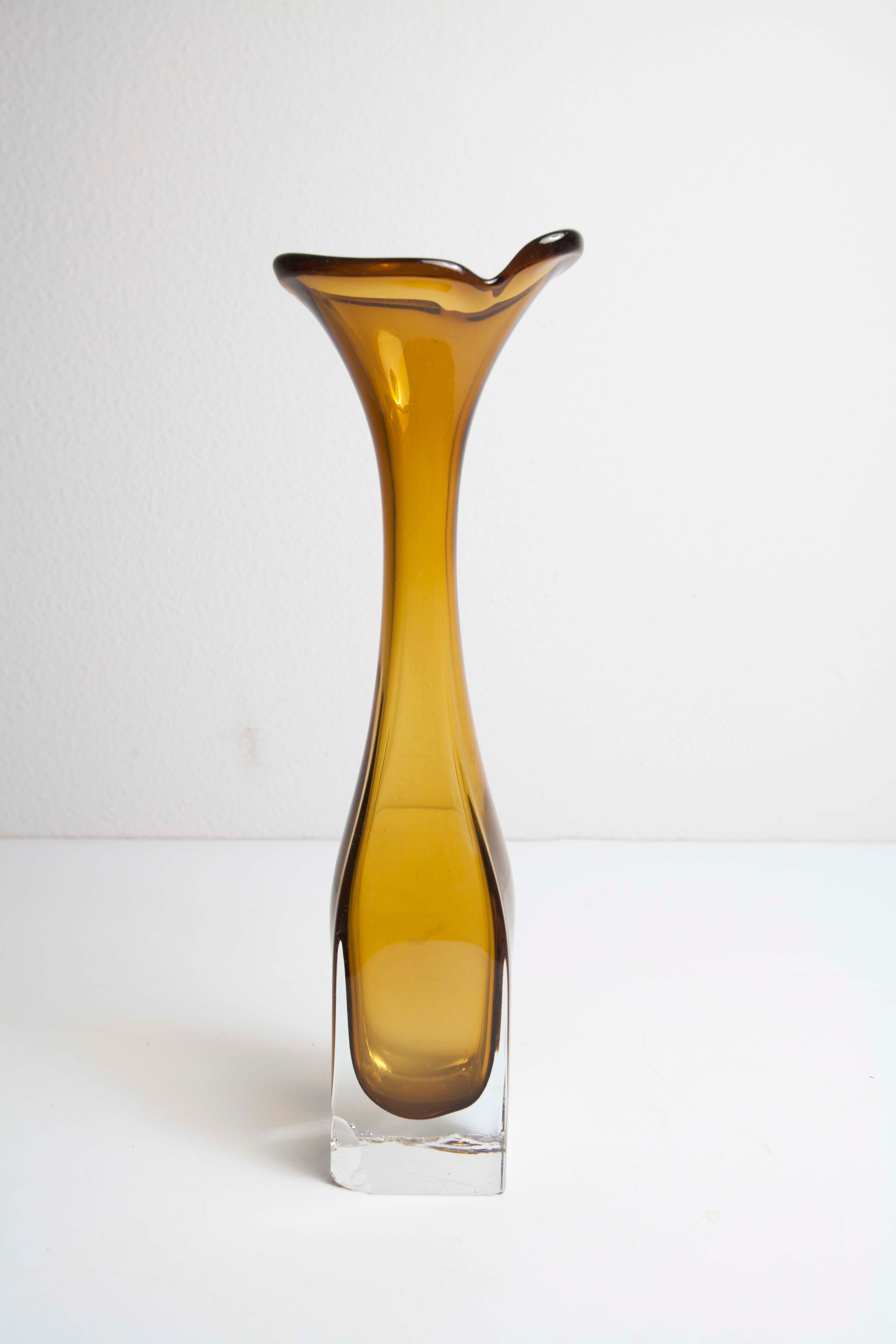 Vase soliflore Murano jaune orange