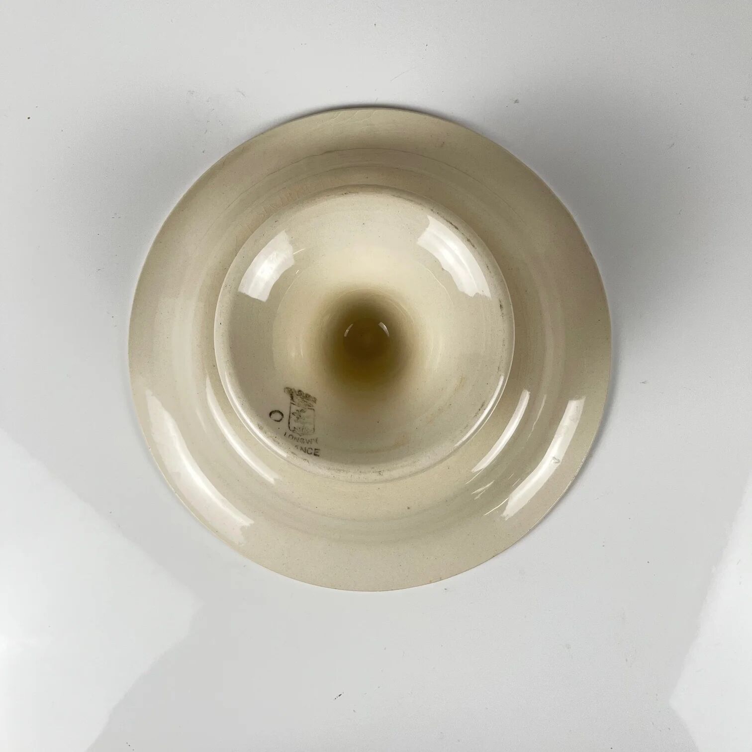 Longwy compote dish, early 20th century, floral decoration.