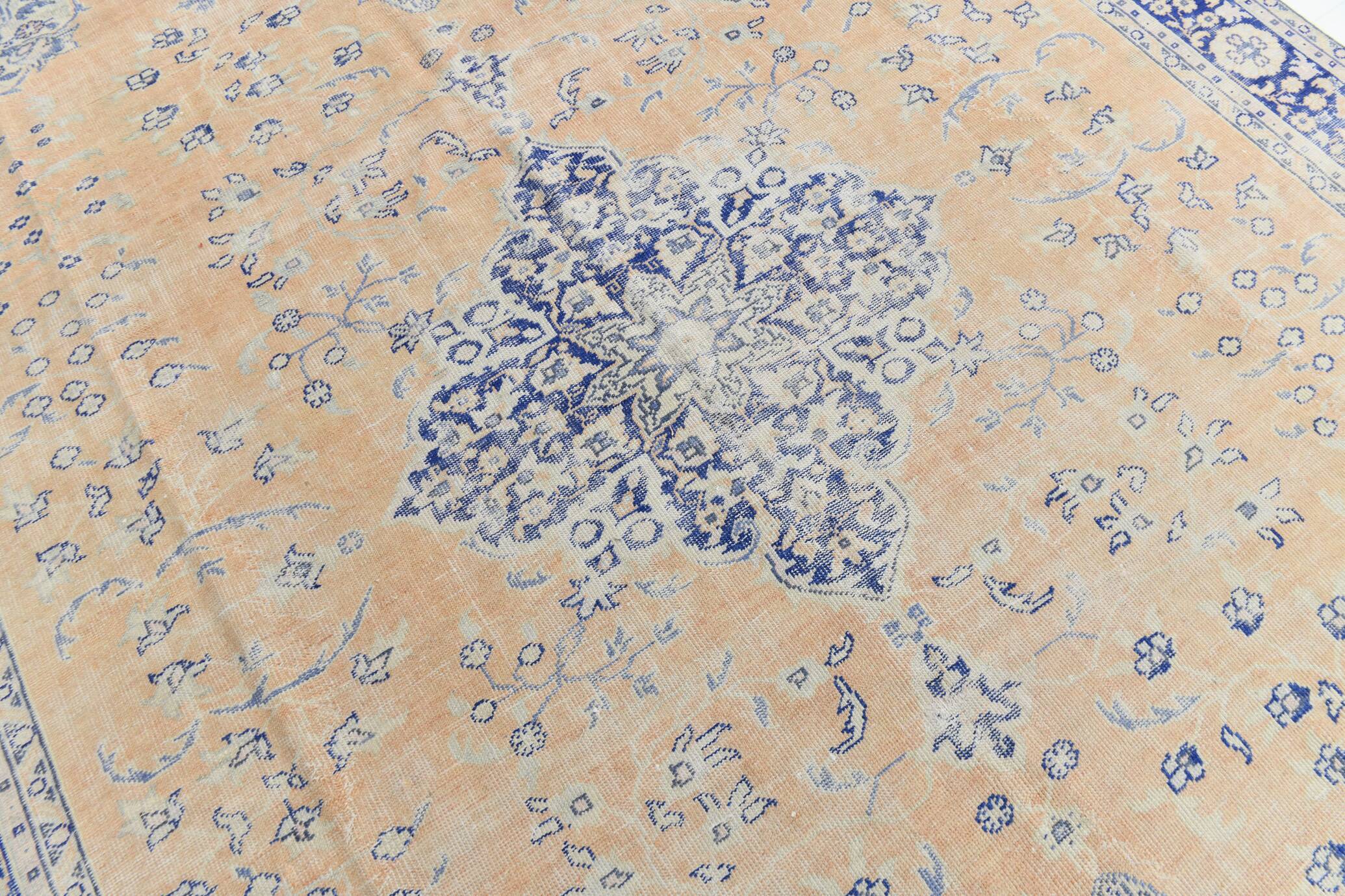 10x13 Blue & Light Orange Classic Antique Vintage Rug, 291x406Cm