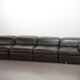 Durlet 'Jeep' Modular Sofa in Anthracite Grey Leather, Belgium 1970s
