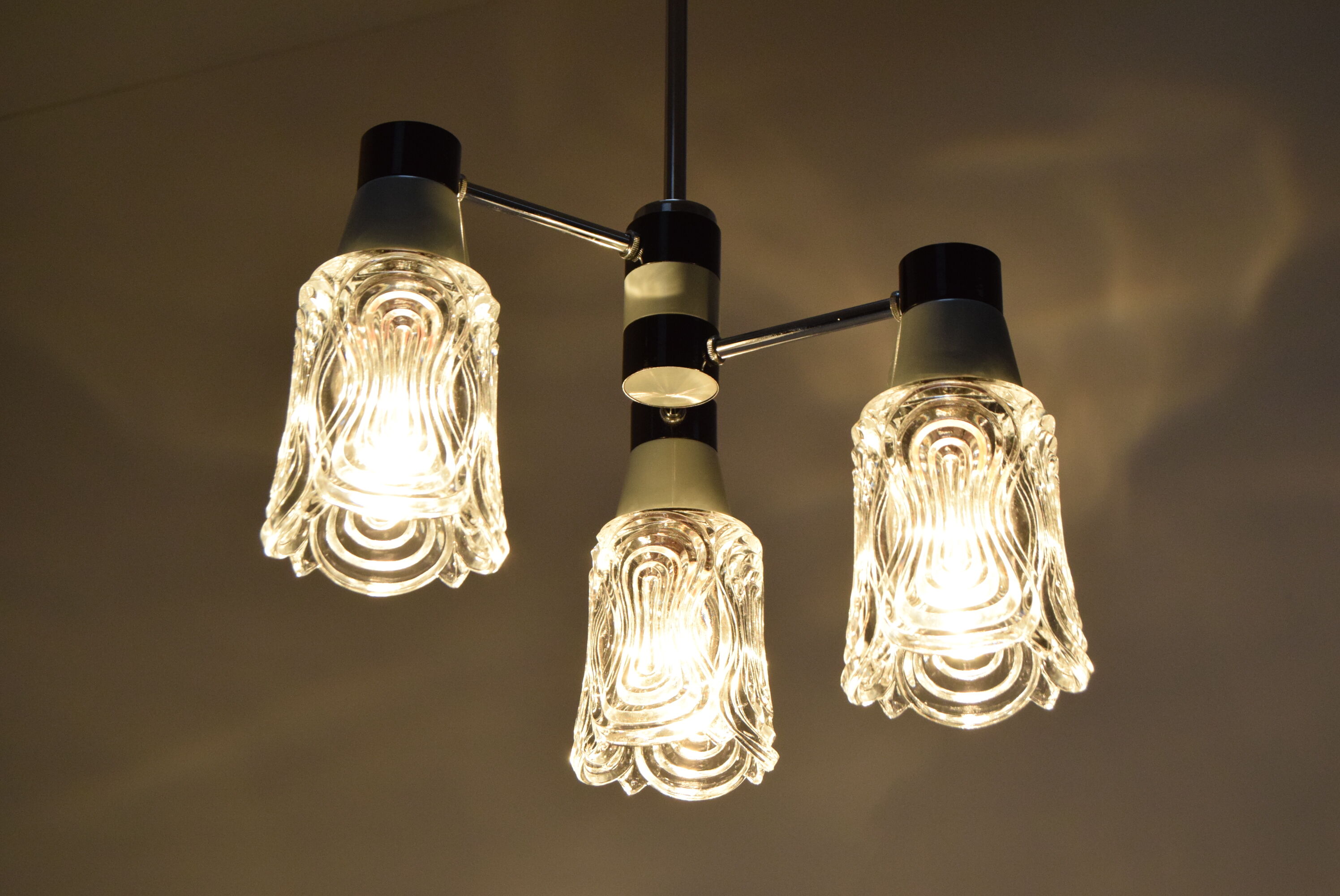 Mid-century Chandelier by Drukov,1960‘s.