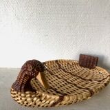 Bamboo and wicker duck basket