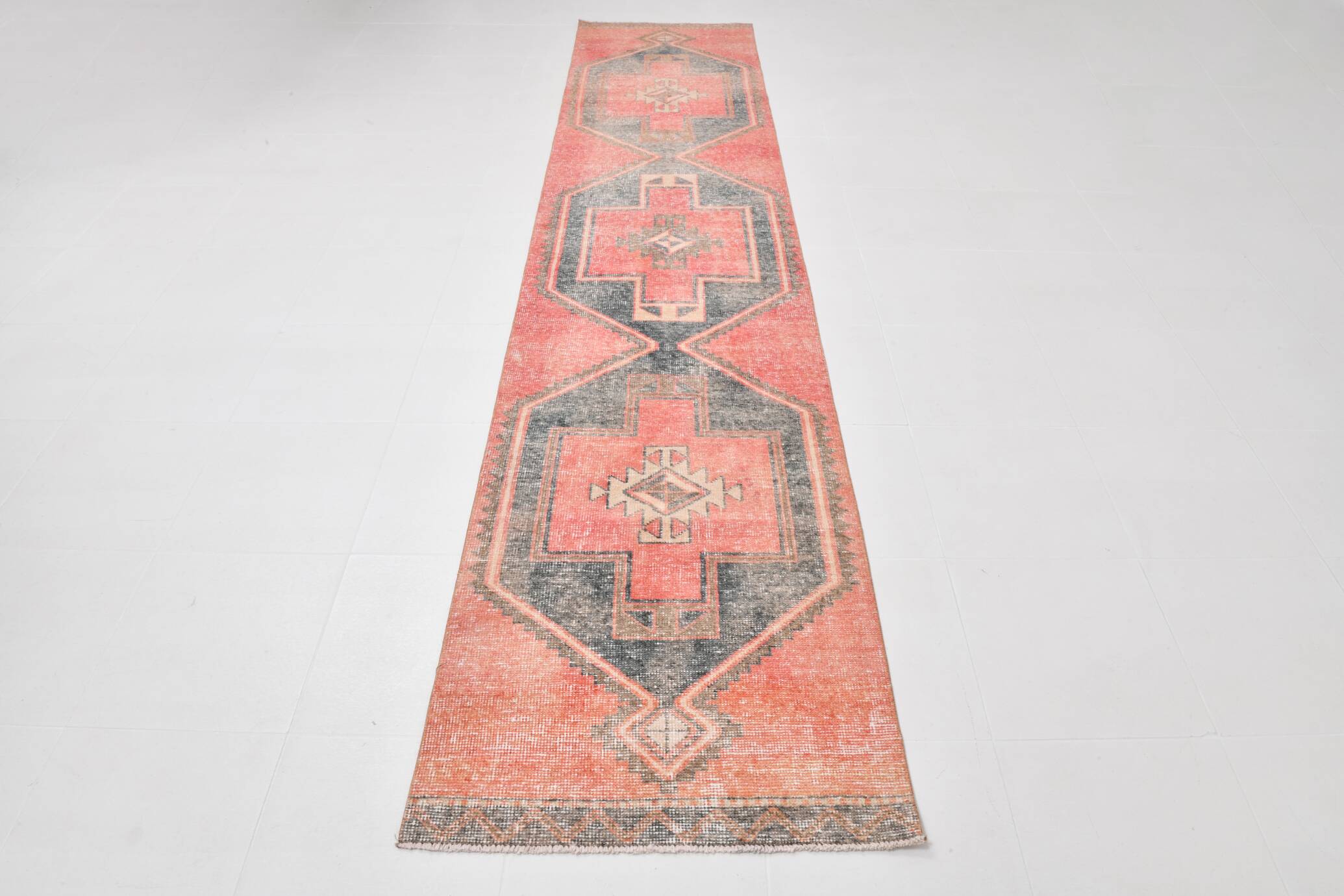 3x13 Wool Runner Rug, Turkish Runner, 82x381Cm