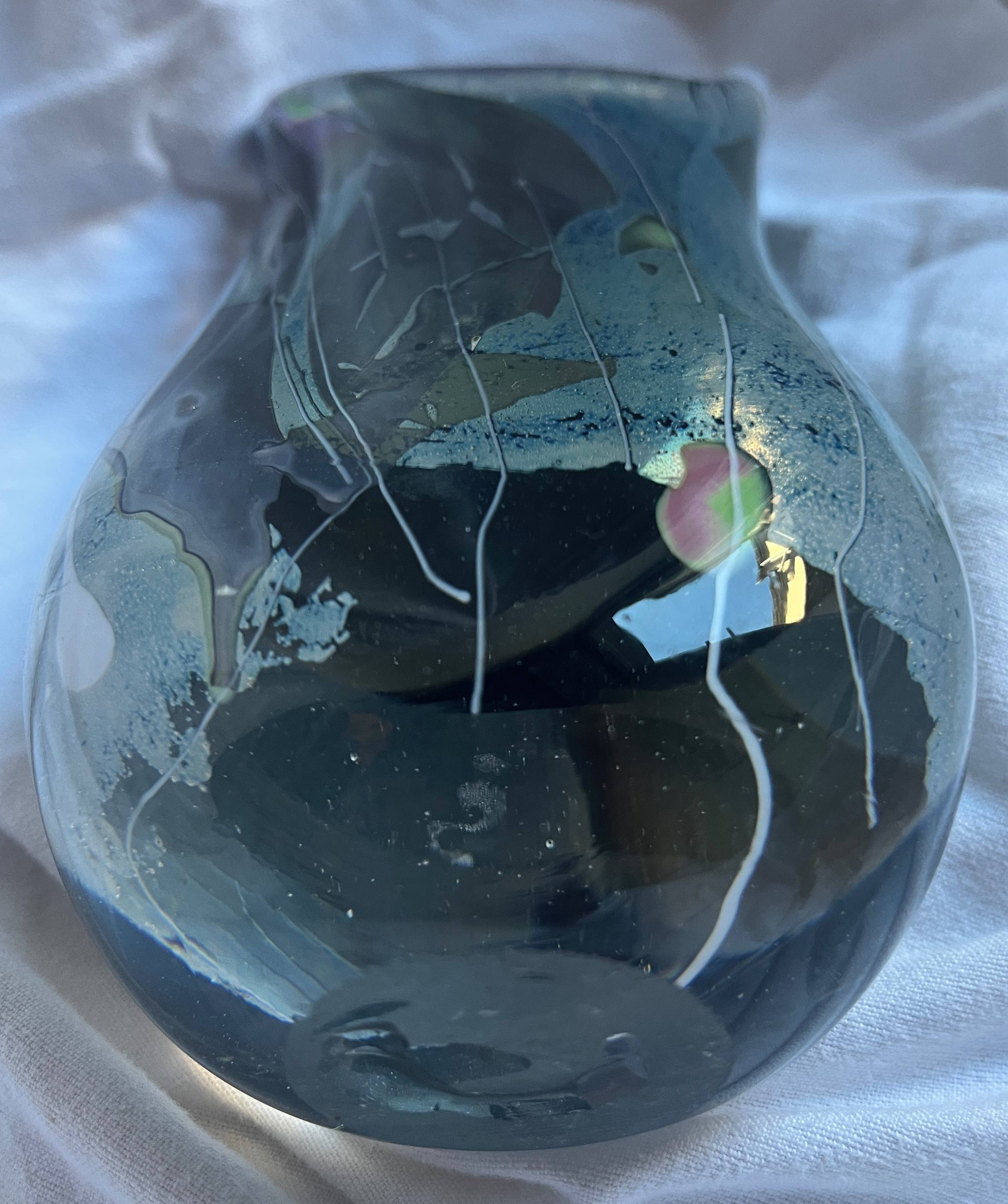 Glass paste vase signed François Le Lonquer (1945-1991) dated 1984