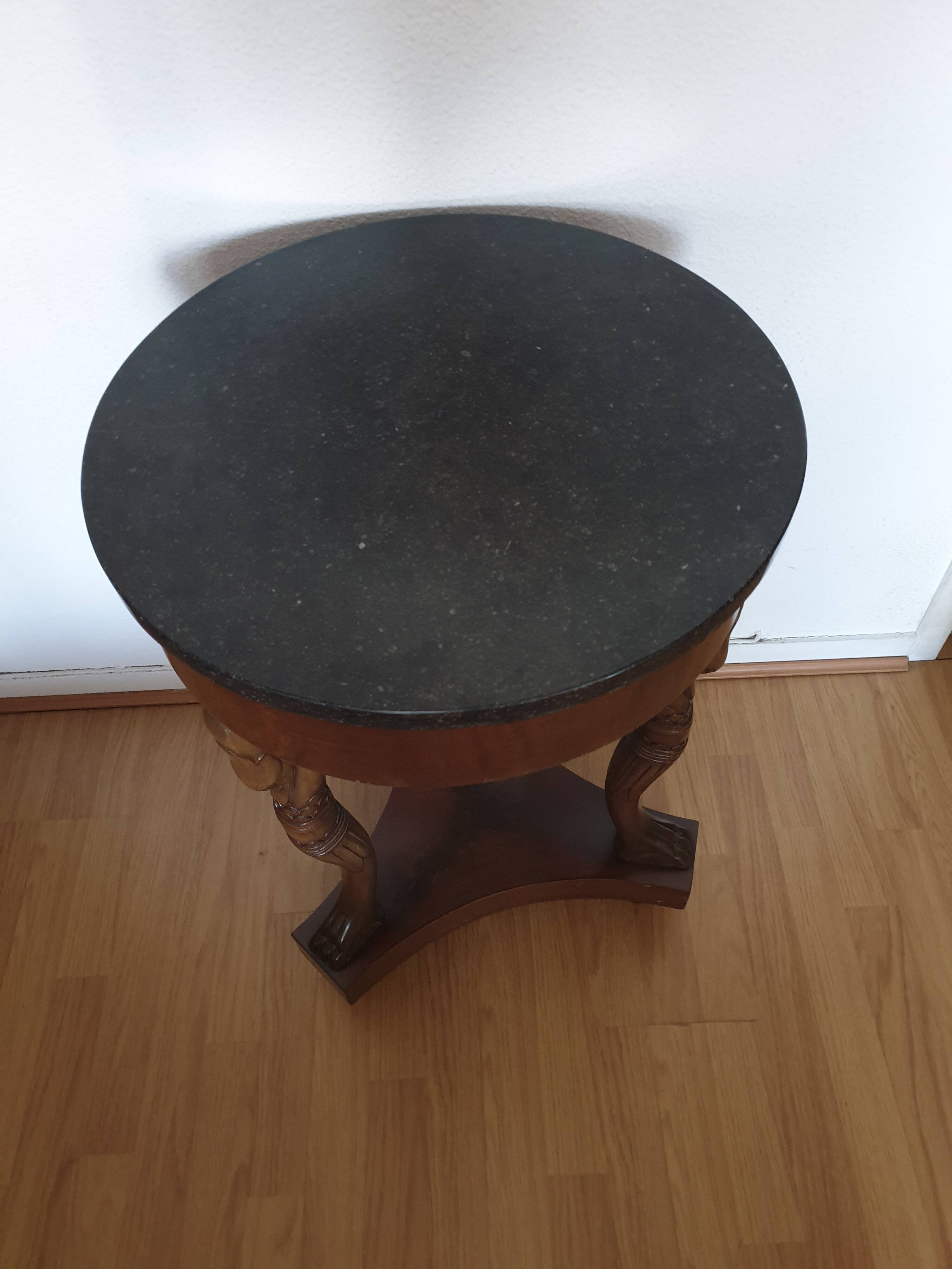 Empire style ceremonial table with mahogany swans