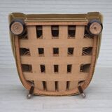 Fauteuil danois en velours vert clair et chêne, années 1960