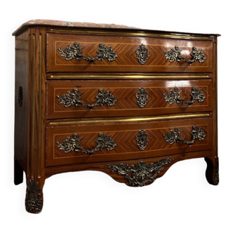 Louis XIV style marquetry chest of drawers