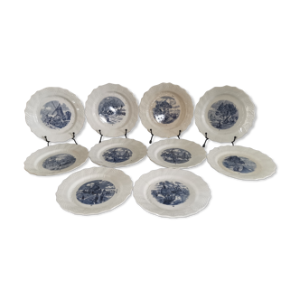 10 petites assiettes Delft moulin des loups & hamage