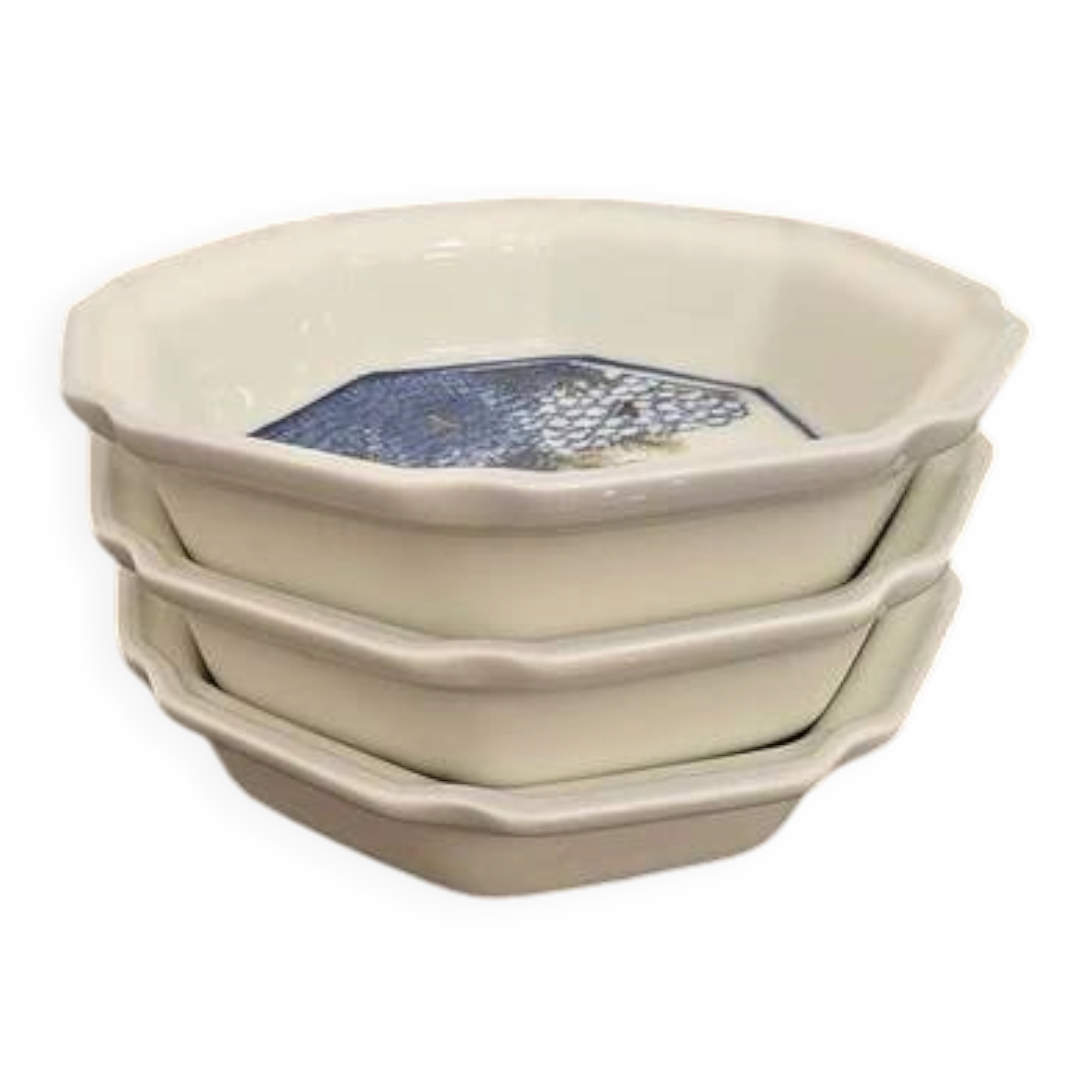 3 small vintage Japanese Takahashi porcelain bowls - Octagonal