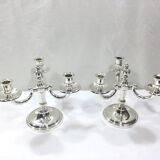 Pair of silver bronze candelabras