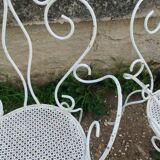 Salon de jardin ancien en fer plein milieu xxeme
