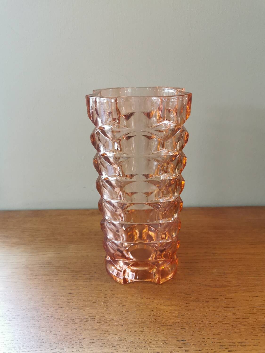 Vintage pink glass vase