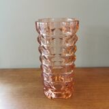 Vintage pink glass vase