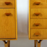 Set of 2 nightstands with glass tops from N. Domov, 1970s