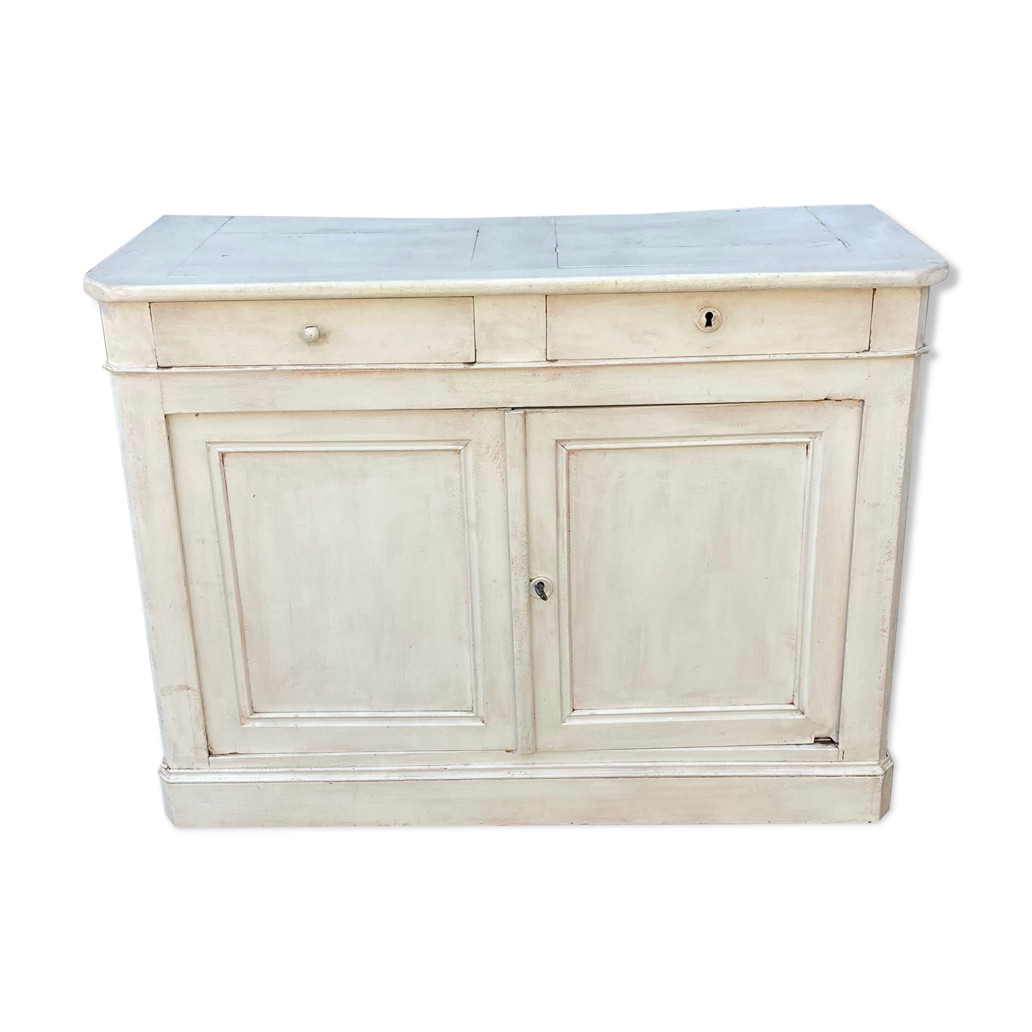 2-door furniture, 2 white patina drawers