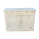 Meuble 2 portes 2 tiroirs patine blanche