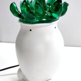 Postmodern Green Murano Glass and White Aluminum Table Lamp, Italy