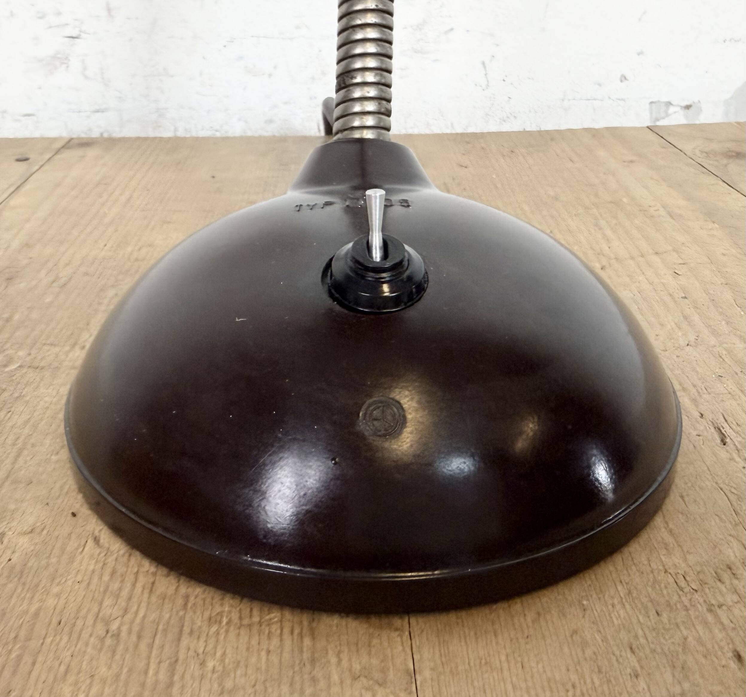 Vintage Brown Bakelite Gooseneck Table Lamp, 1950s